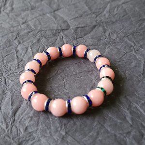 Morganite gemstone handmade bracelet-Gemstone jewelry